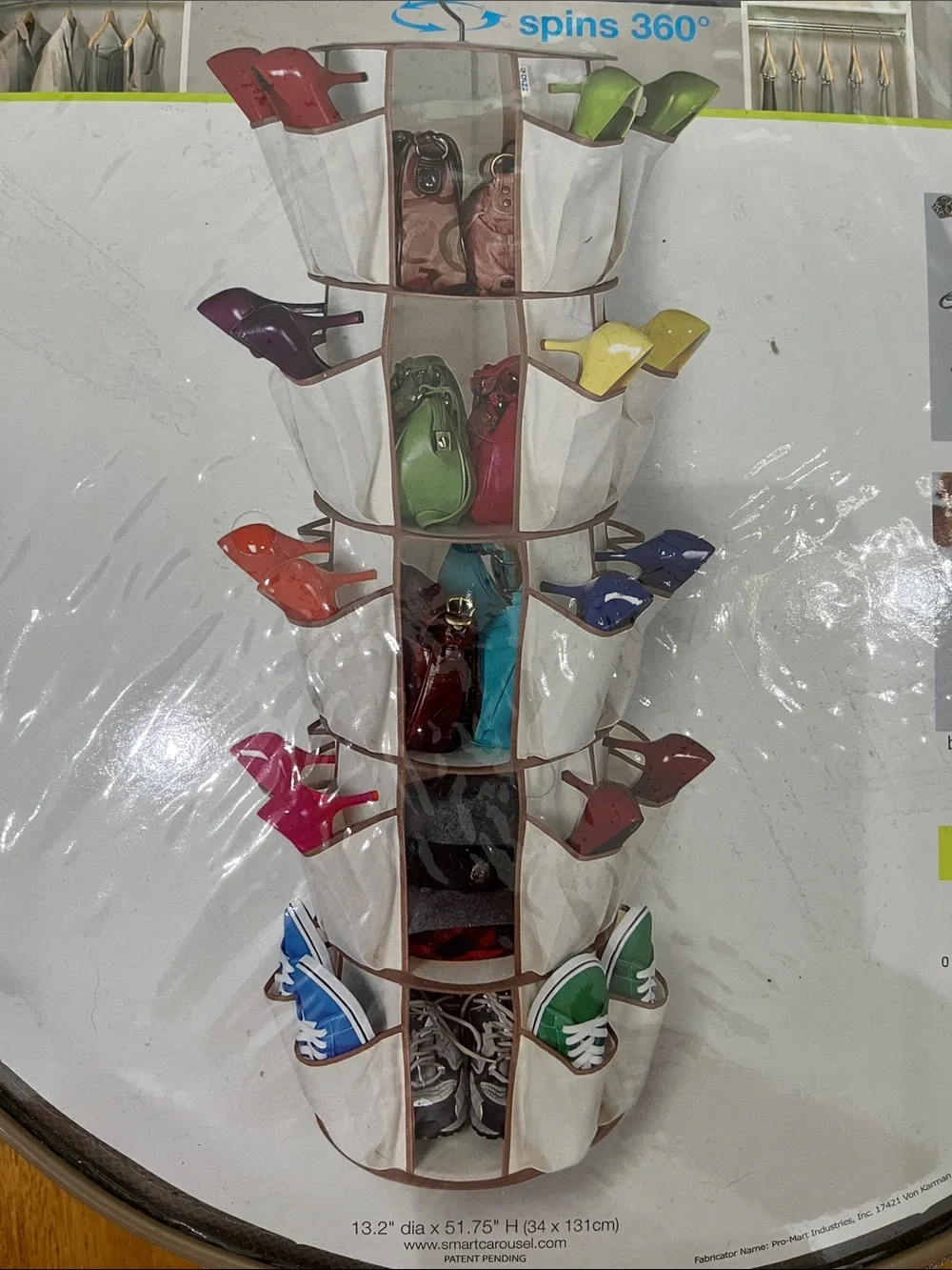 As Seen On TV Smart Carousel Organizer 5 Shelves & 40 Pockets NIP